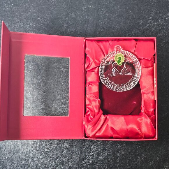 Waterford Crystal Our First Christmas 2016 Ornament With Velvet Pouch And Box - Picture 2 of 10